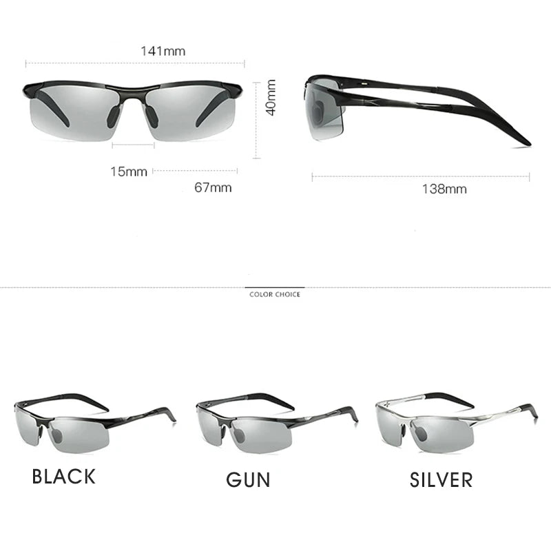 Photochromic Polarized Sports Sunglasses with UV400 Protection