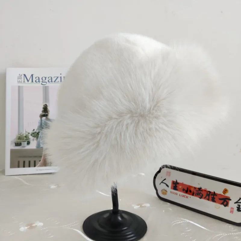 Women's Plush Fur-Trimmed Winter Hat with Ear Protection