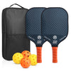 2-Piece Fiberglass Pickleball Paddle Set with 4 Balls for Beginners