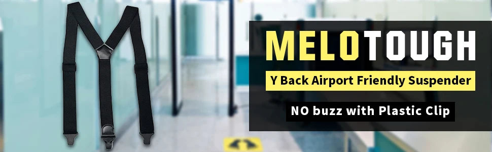 Airport-Friendly Y-Back Suspenders with Plastic Clips