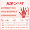 Size chart for goalkeeper gloves showing measurements for various sizes and ages.