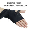 Black boxing hand wraps being shown on a person's palm.