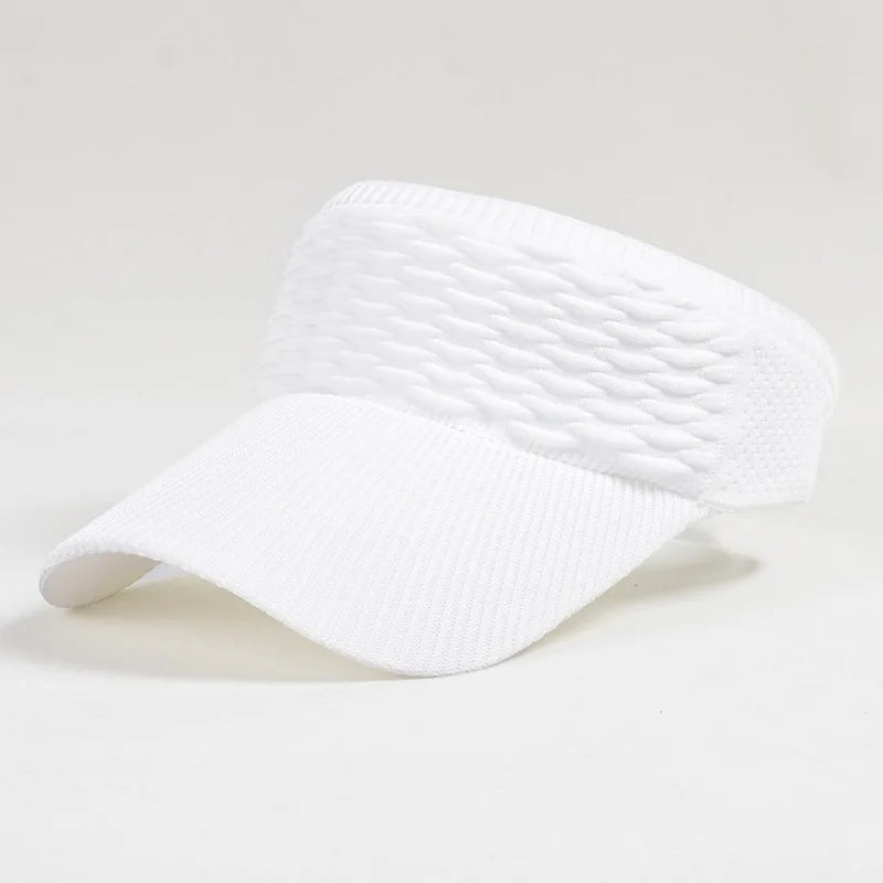 White breathable anti-UV adjustable sun hat for outdoor sports