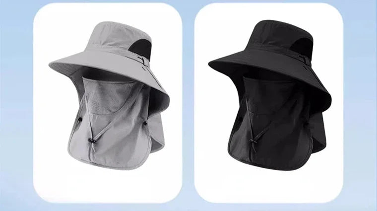 UPF 50+ Wide Brim Sun Hat with Detachable Face Mask