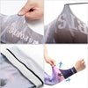 Close-up of purple UV protection cooling arm sleeves for sports and outdoor activities being applied to an arm.