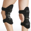 Black ergonomic knee protection booster pads worn on the lower leg.