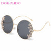 Women's Rhinestone Oversized Round Sunglasses with UV400 Protection