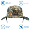 UPF 50+ Sun Protection Bucket Hat with Detachable Neck Flap