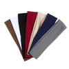 A set of solid elastic hair bands in various colors including black, white, maroon, beige, and navy blue.