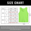 Size chart showing dimensions for kids and adults in various sizes.