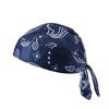 Marineblaues, atmungsaktives UV-Sport-Headband-Bandana für Herren mit weißem Paisley- und Sternenmuster