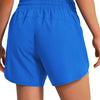Blue women's quick-dry sports running shorts worn by a model.