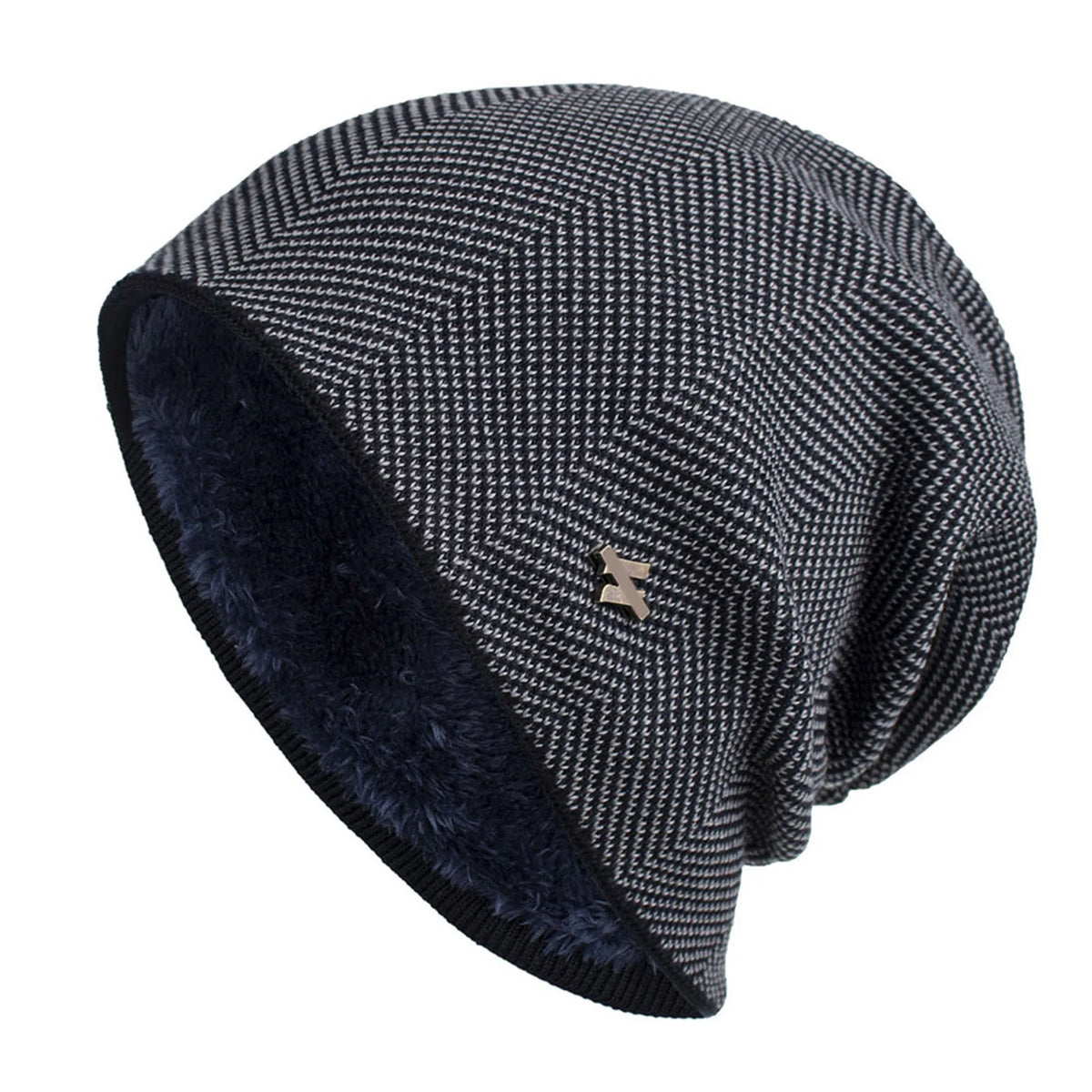 Fleece-Lined Knit Beanie Winter Hat