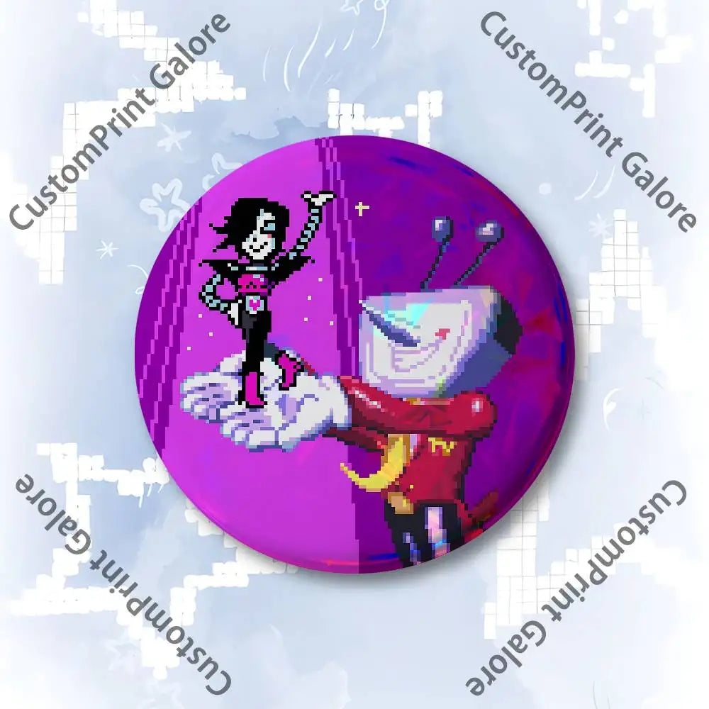 Spamton-Inspired Round Enamel Pin Badge Set