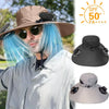 Solar-Powered Cooling Bucket Hat with USB Rechargeable Fan