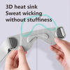 A hand is holding a 3D heat sink sweat-wicking knee pad for joint support, showing its flexible design.