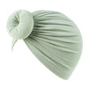 Helles salbei-grünes, durchgehendes Baumwollbaby-Turban für Säuglinge.
