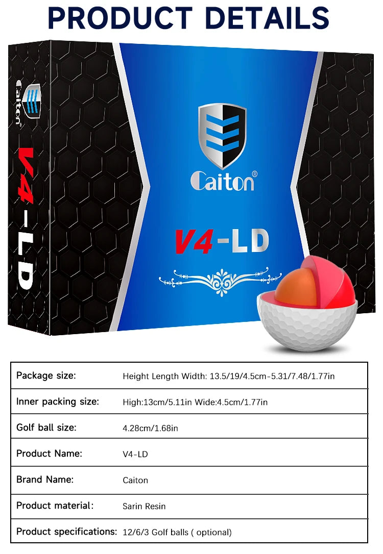 Caiton Pro 4-Layer Golf Balls with DuPont Surlyn Cover