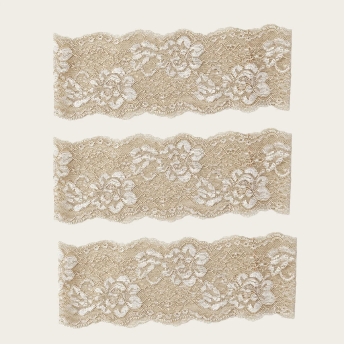 Diadema de encaje beige para fitness y yoga