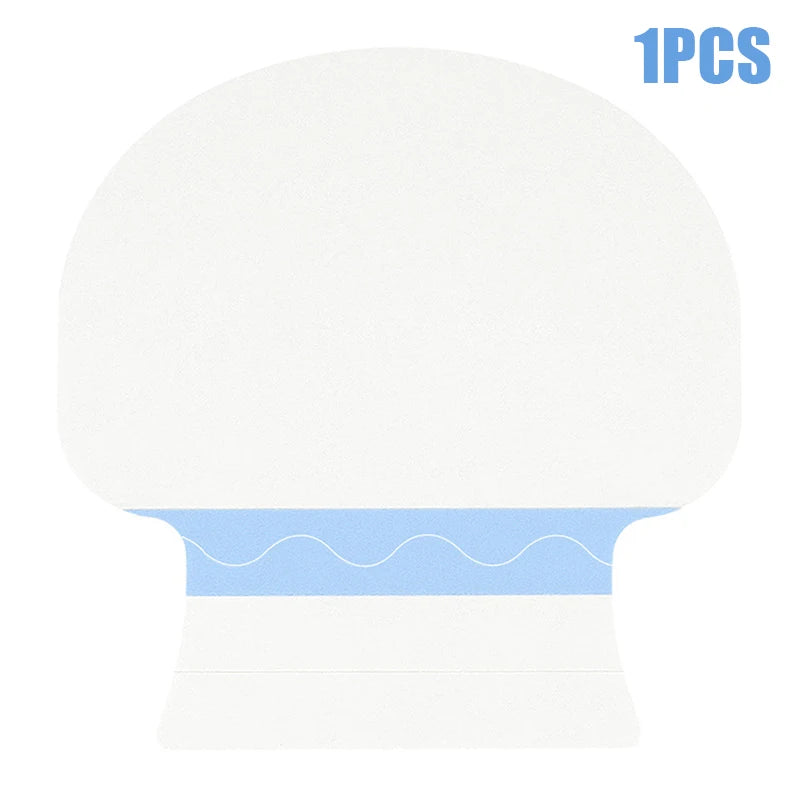 A white invisible body shaping patch with a light blue wavy layer on the lower half.
