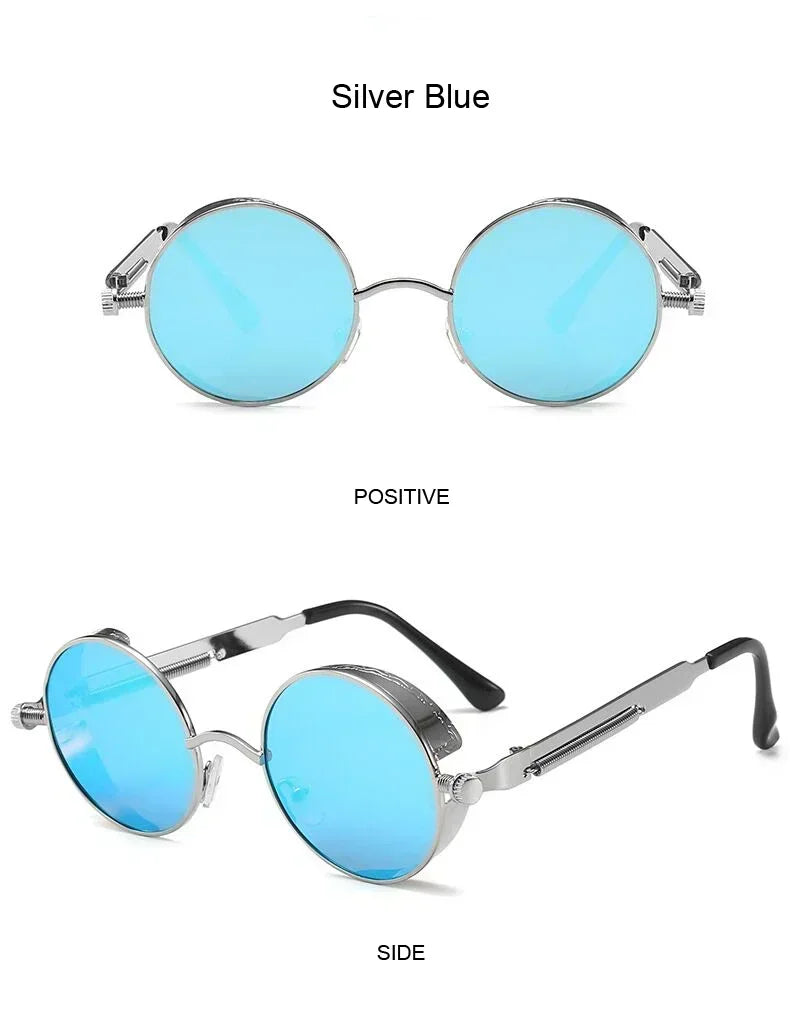 Retro Round Metal Sunglasses with UV400 Protection