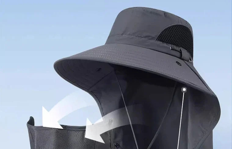 UPF 50+ Wide Brim Sun Hat with Detachable Face Mask