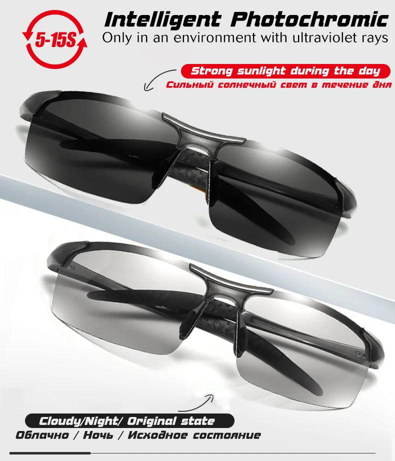 Photochromic Polarized Sports Sunglasses with UV400 Protection