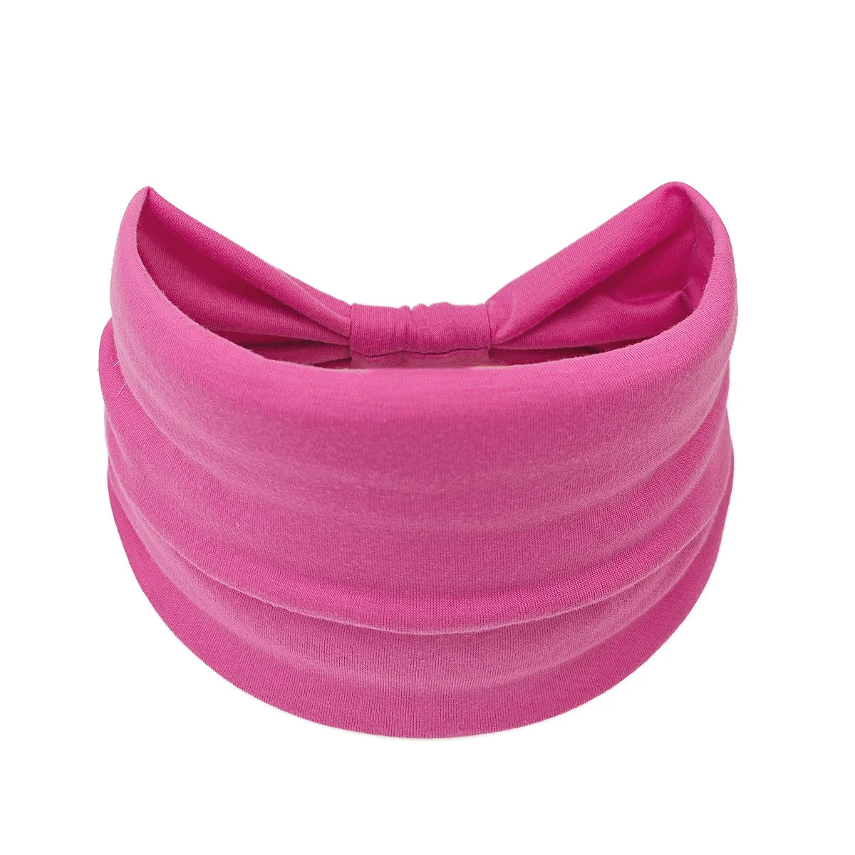 A pink boho wide headband hair wrap for women