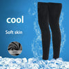 Black compression leg sleeves shown in water, emphasizing soft skin and UV protection.