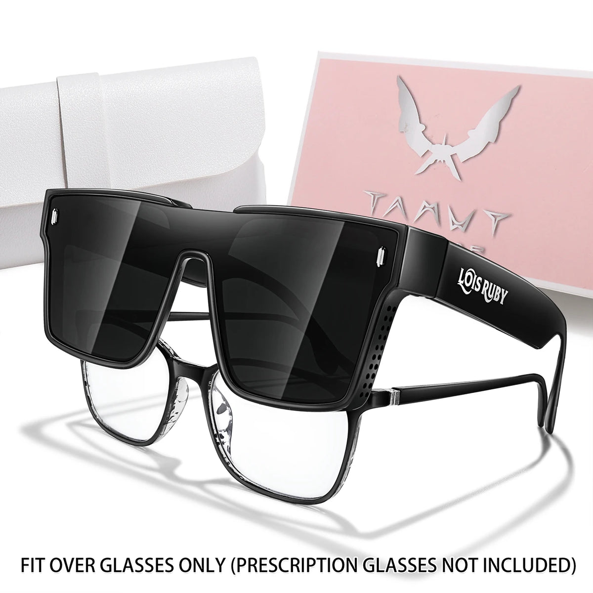 UV400 Oversized Sunglasses with Protective PU Case