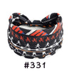 Black and white patterned boho knotted cotton headbands for yoga and workout