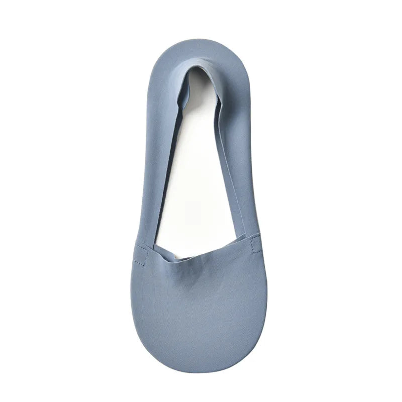 A light blue silicone anti-slip summer sock shown from the top view.