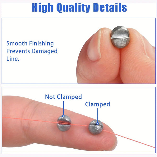 Assorted Removable Split Shot Sinkers for Fishing