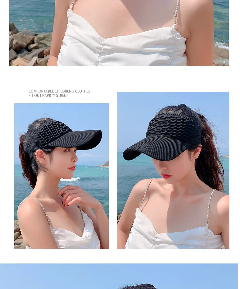 Breathable Adjustable Sun Visor Cap for Women