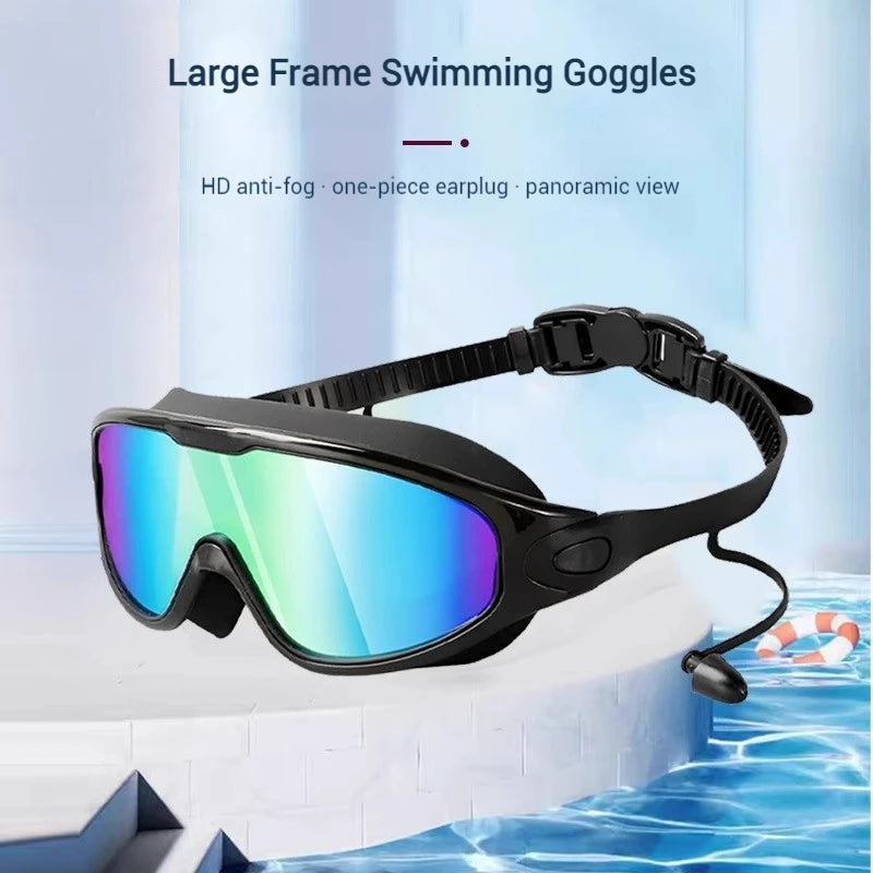 Colorful Anti-Fog Swimming Goggles with UV400 Protection and Silicone Frame