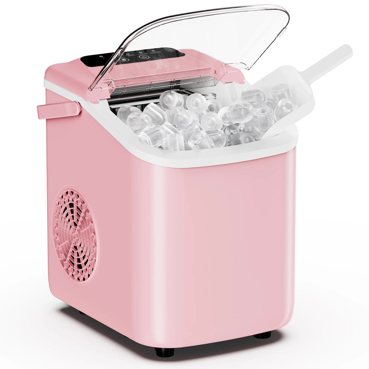 Compact Countertop Ice Maker with Basket and Handle