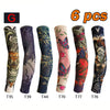 Six packs of UV protection tattoo arm sleeves in various designs and colors for active lifestyle