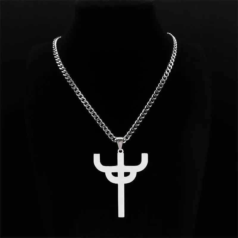 Gothic Stainless Steel Cross Pendant Necklace