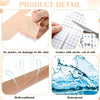 Pre-cut kinesiology support tape showing its texture, application on skin, and waterproof properties.