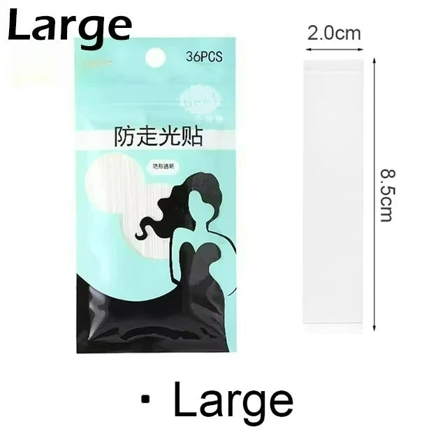 A package of large invisible double-sided fashion tape with a black silhouette design.