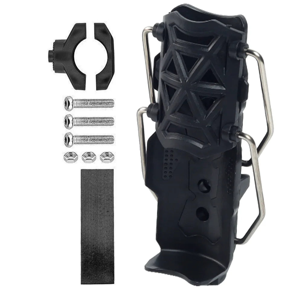 Black universal rotating cup holder designed for bikes and motorcycles