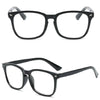 Black rectangular frame reading glasses with dark rims
