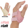 Pinkes Silikon-Daumengelenk-Stabilisator für die linke Hand zur Linderung von Arthritis und Schmerzen.