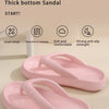 Pink Isetan Mitsukoshi original thick bottom massage sandals shown from the side and top view.