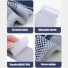 Close-up views of a purple and gray 3D woven fabric adjustable brace with a buckle, durable tape, and secure edging.
