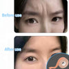 Before and after comparison of kinesiology tape application for facial wrinkles and lifting.