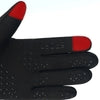 Black sports football gloves with red accents shown in a close-up view.