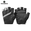 A pair of black breathable cycling gloves for mountain biking riding
