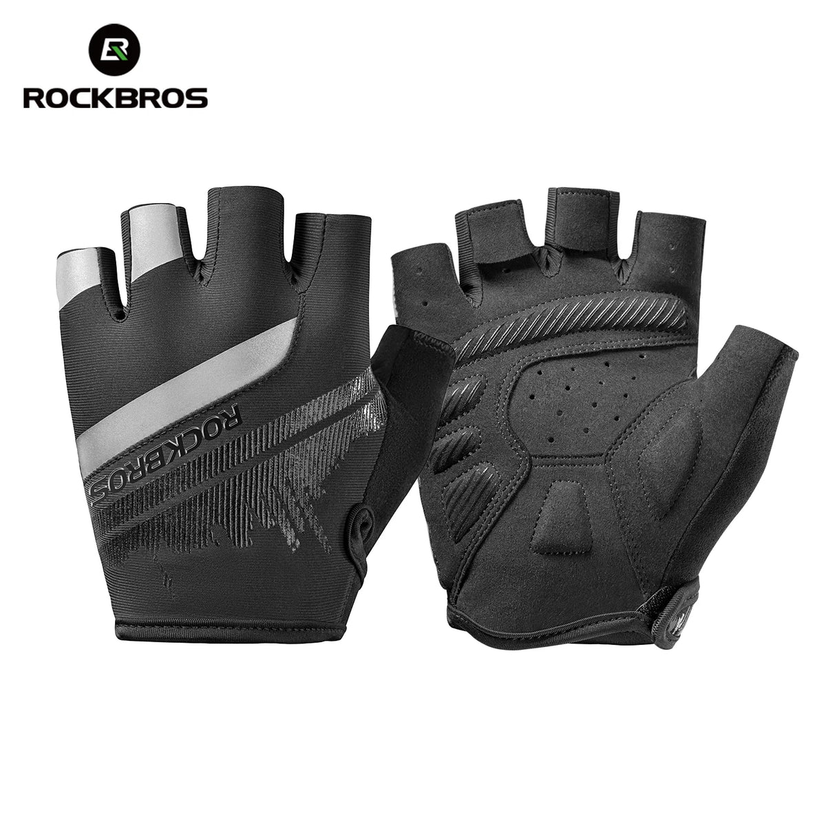 A pair of black breathable cycling gloves for mountain biking riding