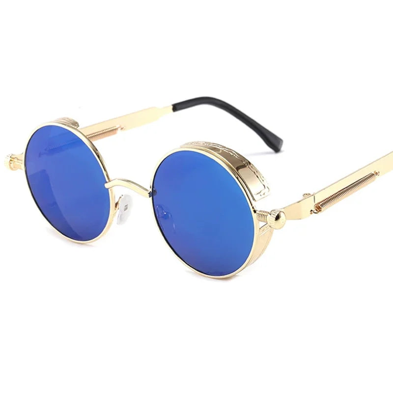 Retro Round Metal Sunglasses with UV400 Protection